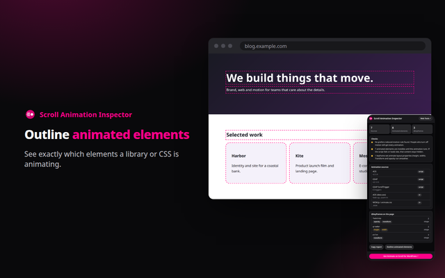 Scroll Animation Inspector extension screenshot